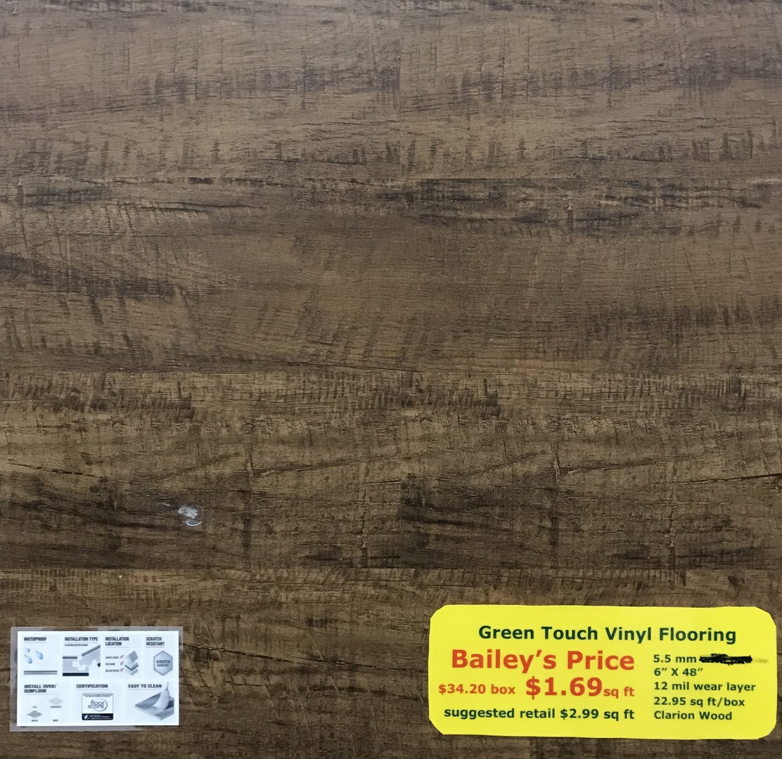 Green Touch Vinyl Flooring Clarion Wood Bailey S Discount Center